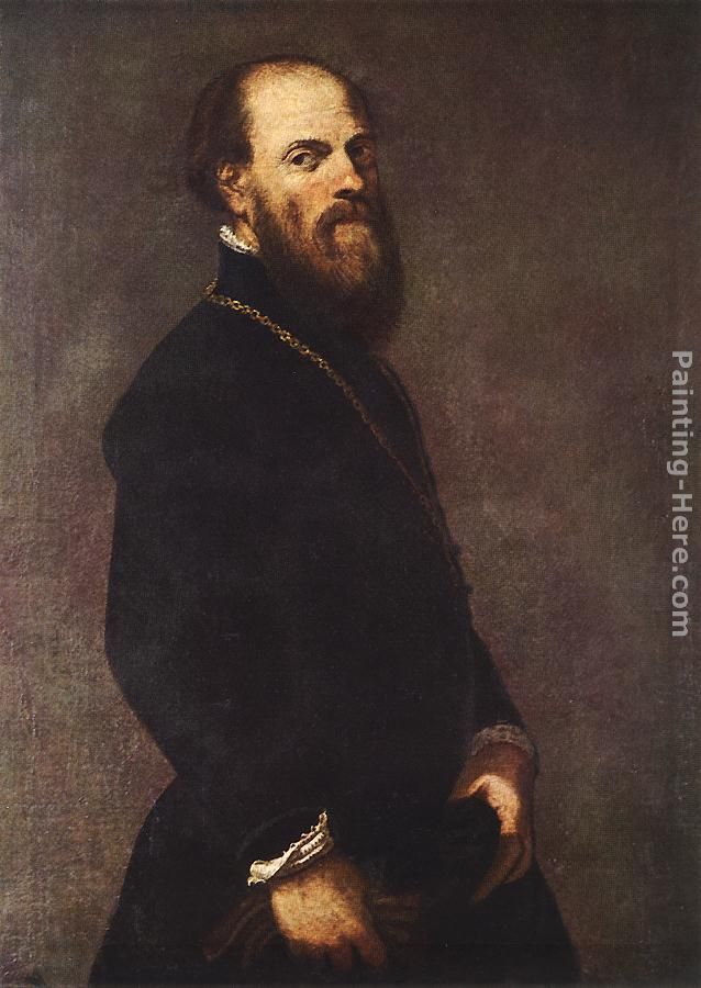 Man with a Golden Lace painting - Jacopo Robusti Tintoretto Man with a Golden Lace art painting